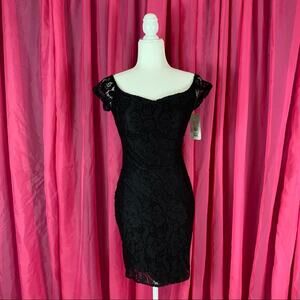 Lineas black lace sheath Kary dress‎ new with tags, size 7